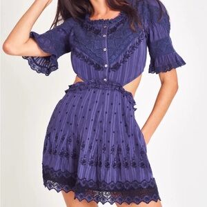 Love Shack Fancy Delina Open Back Mini Dress Size Small. Retails $375